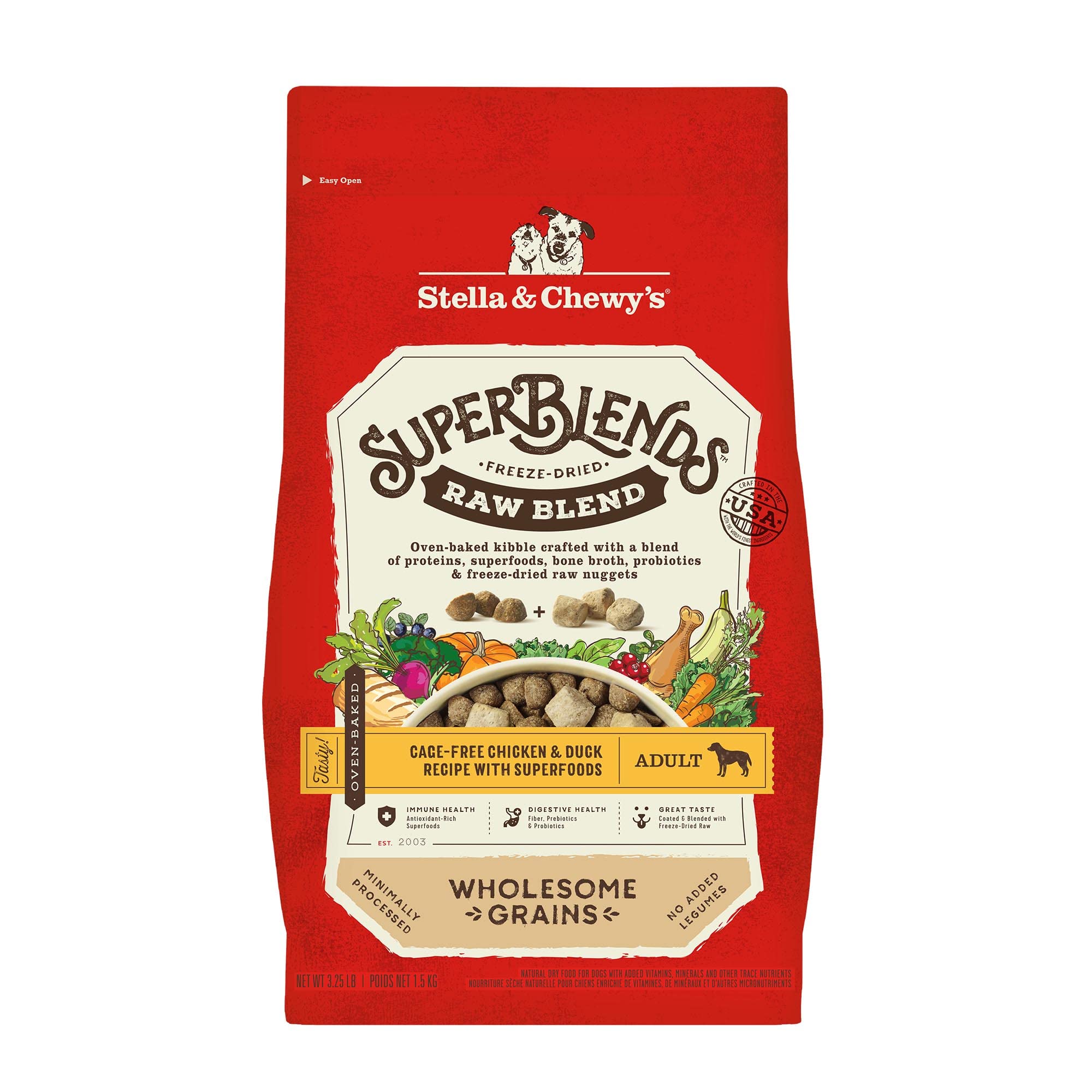 Sachet Stella & Chewy's SuperBlends poulet et dinde, riche en protéines.