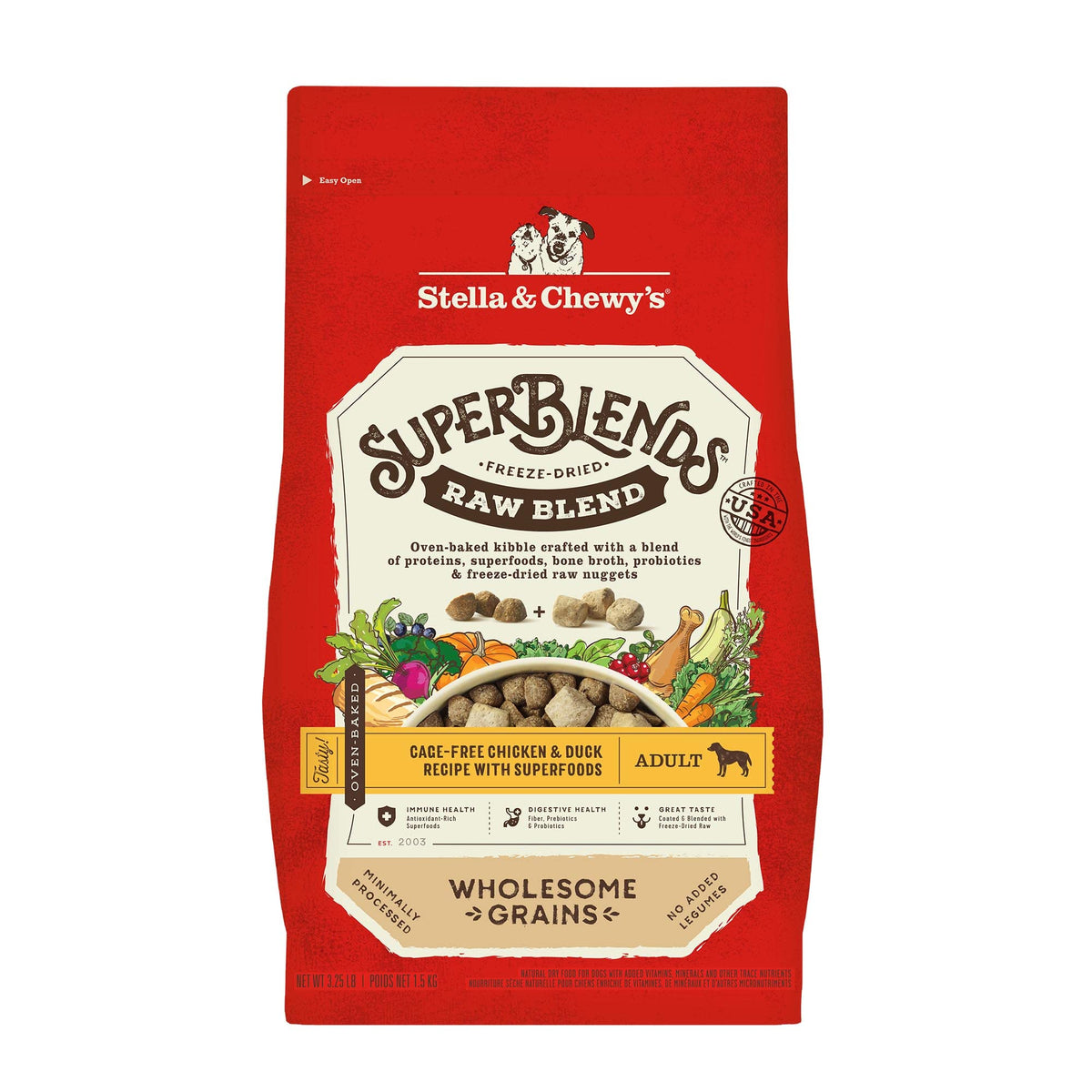 Sachet Stella & Chewy's SuperBlends poulet et dinde, riche en protéines.