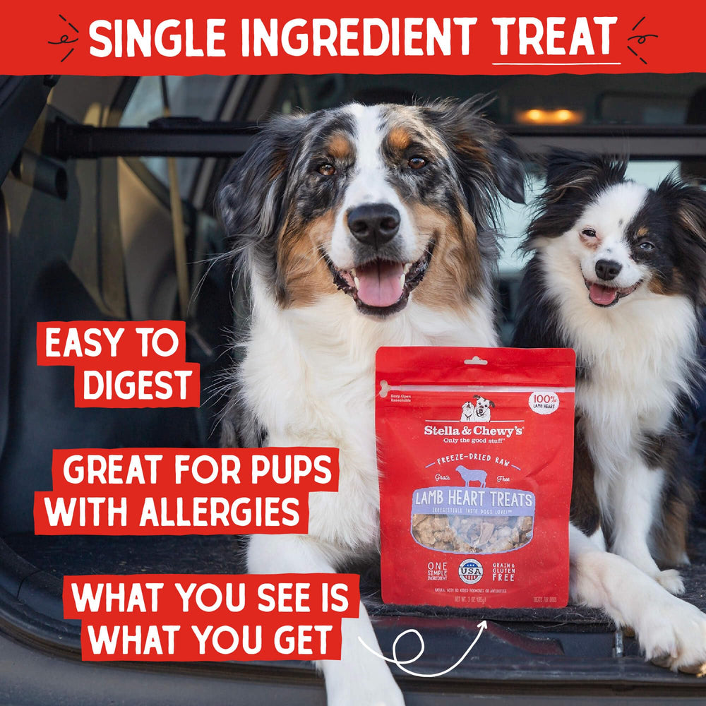 Récompense d'entraînement Stella & Chewy's Coeur d’agneau lyophilisé en morceaux