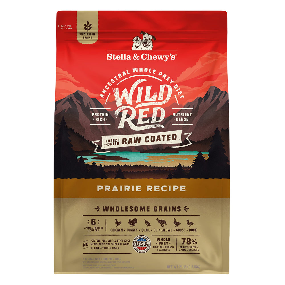 Stella & Chewy's Wild Red croquettes enrobées cru, goût riche et protéiné.
