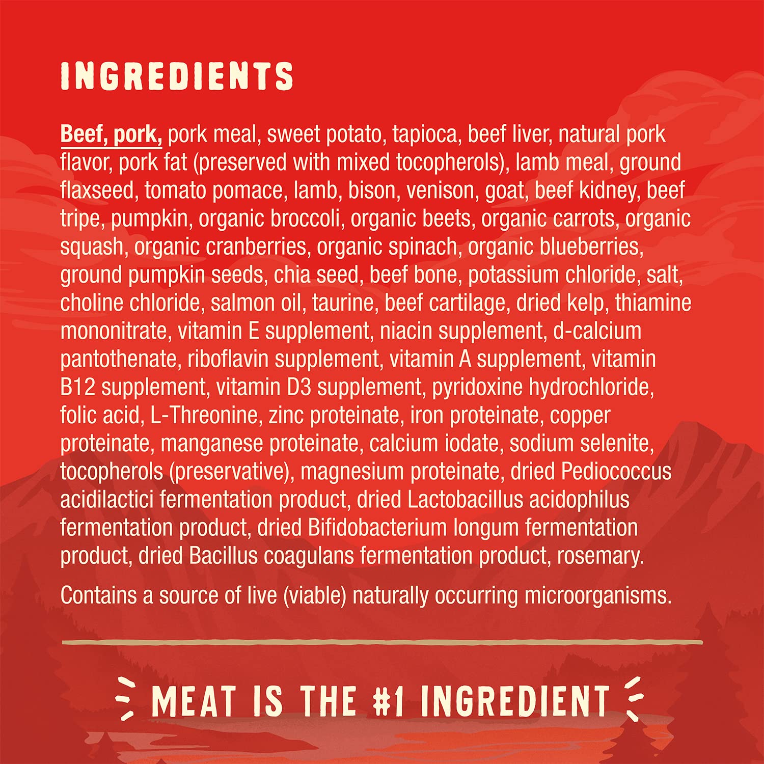 Stella & Chewy's Wild Red ingrédients proie entière pour profil nutritif riche.