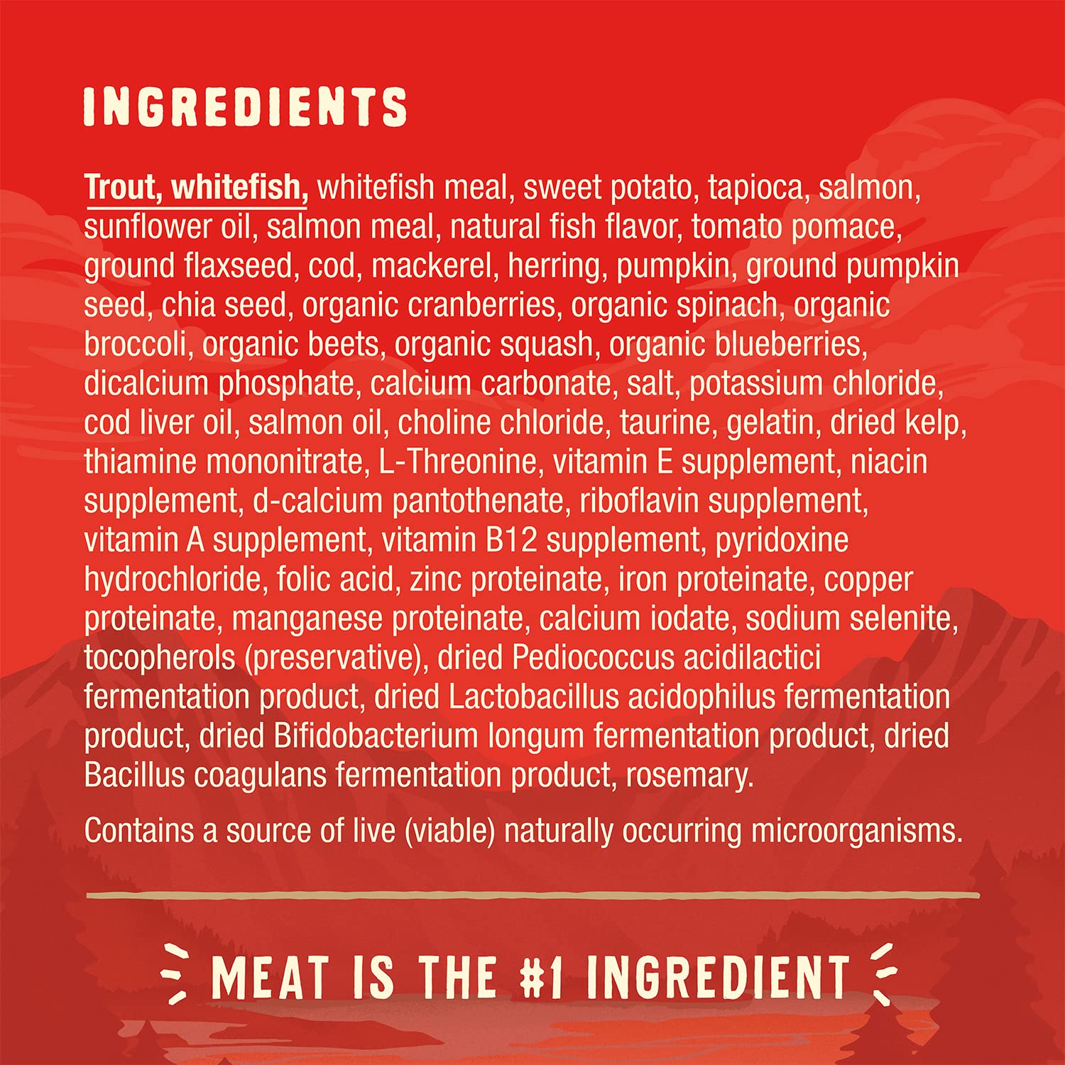 Recette Océan avec six protéines de poisson, idéale pour chiens sensibles à la volaille.