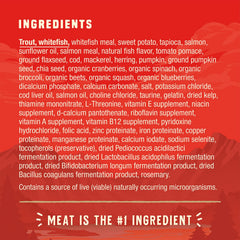Recette Océan avec six protéines de poisson, idéale pour chiens sensibles à la volaille.