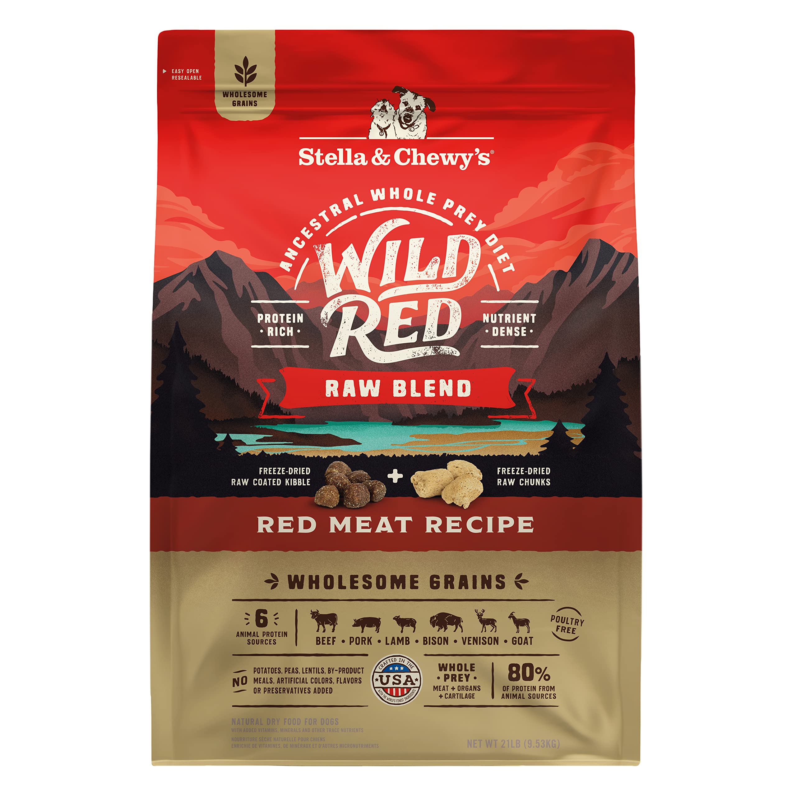 Stella & Chewy's Wild Red croquettes riches en protéines pour chiens énergiques