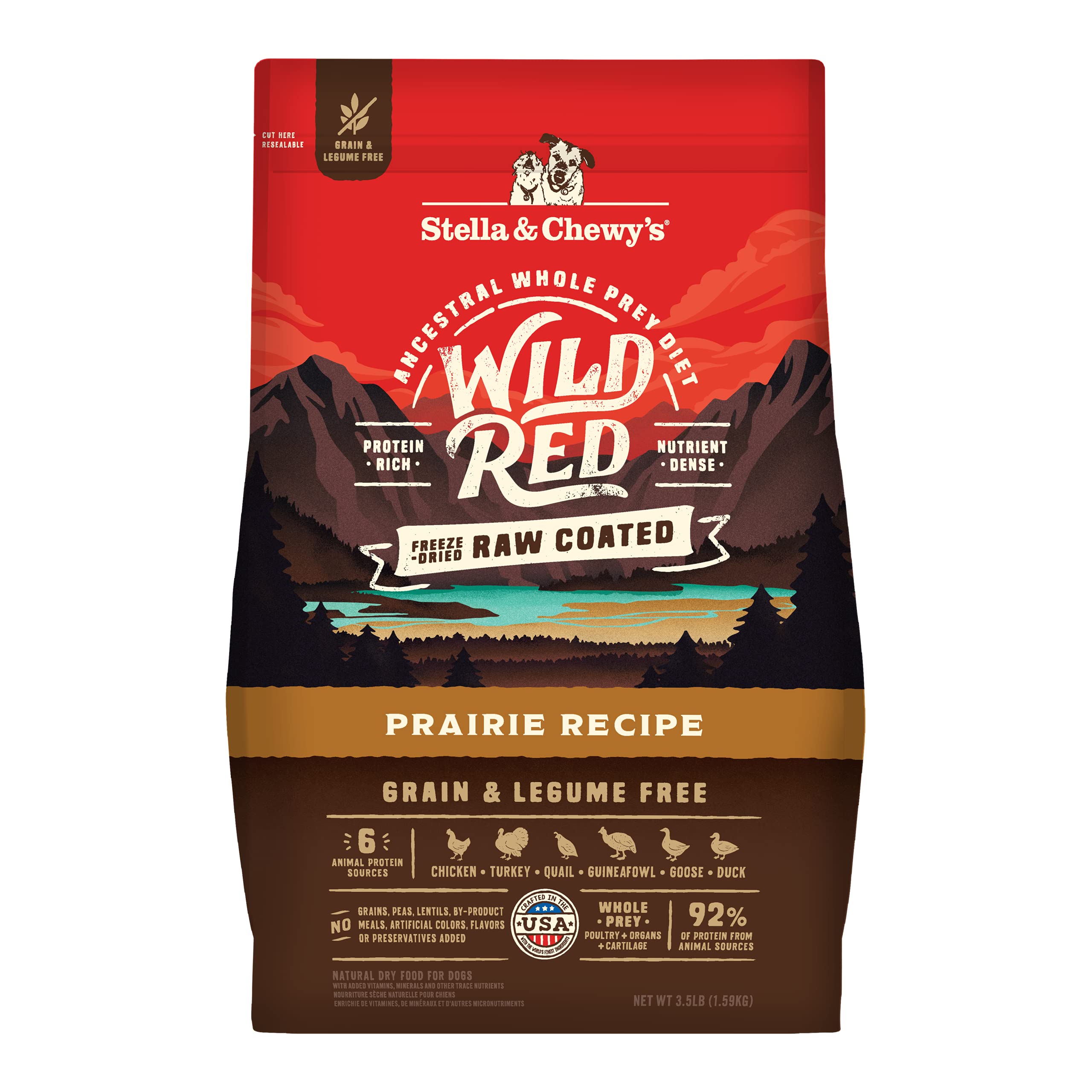 Sachet Stella & Chewy's Wild Red Prairie: croquettes riches en protéines pour chien.