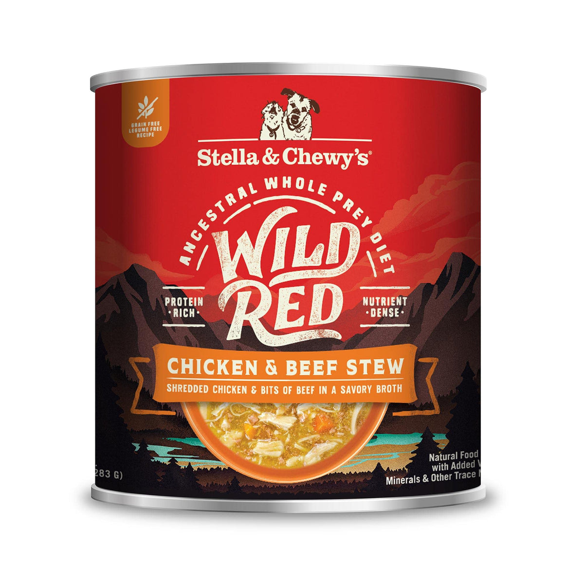 Stella & Chewy's Wild Red Stew : poulet et boeuf en ragoût, repas complet et savoureux pour chiens exigeants.