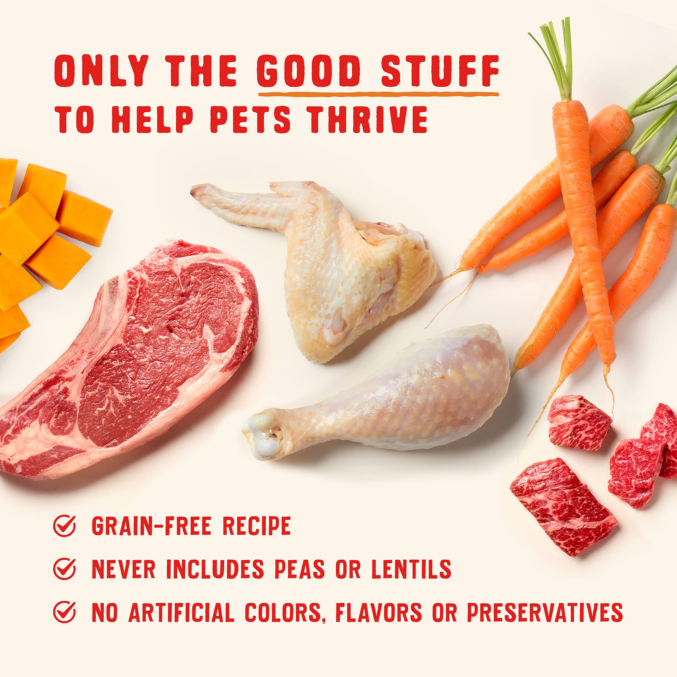 Variété Wild Red: affichage des 3 saveurs pour tester les préférences du chien.