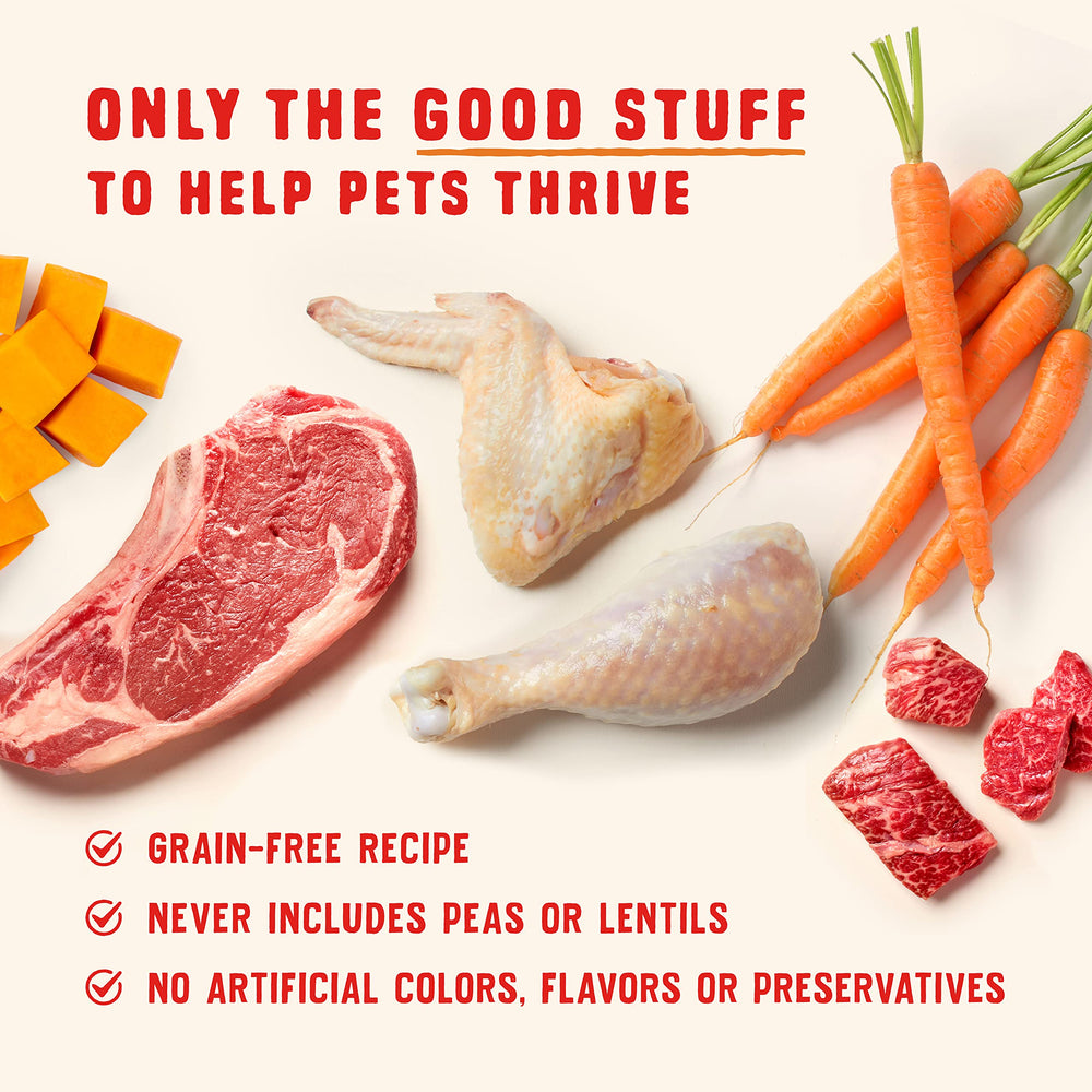 Variété Wild Red: affichage des 3 saveurs pour tester les préférences du chien.