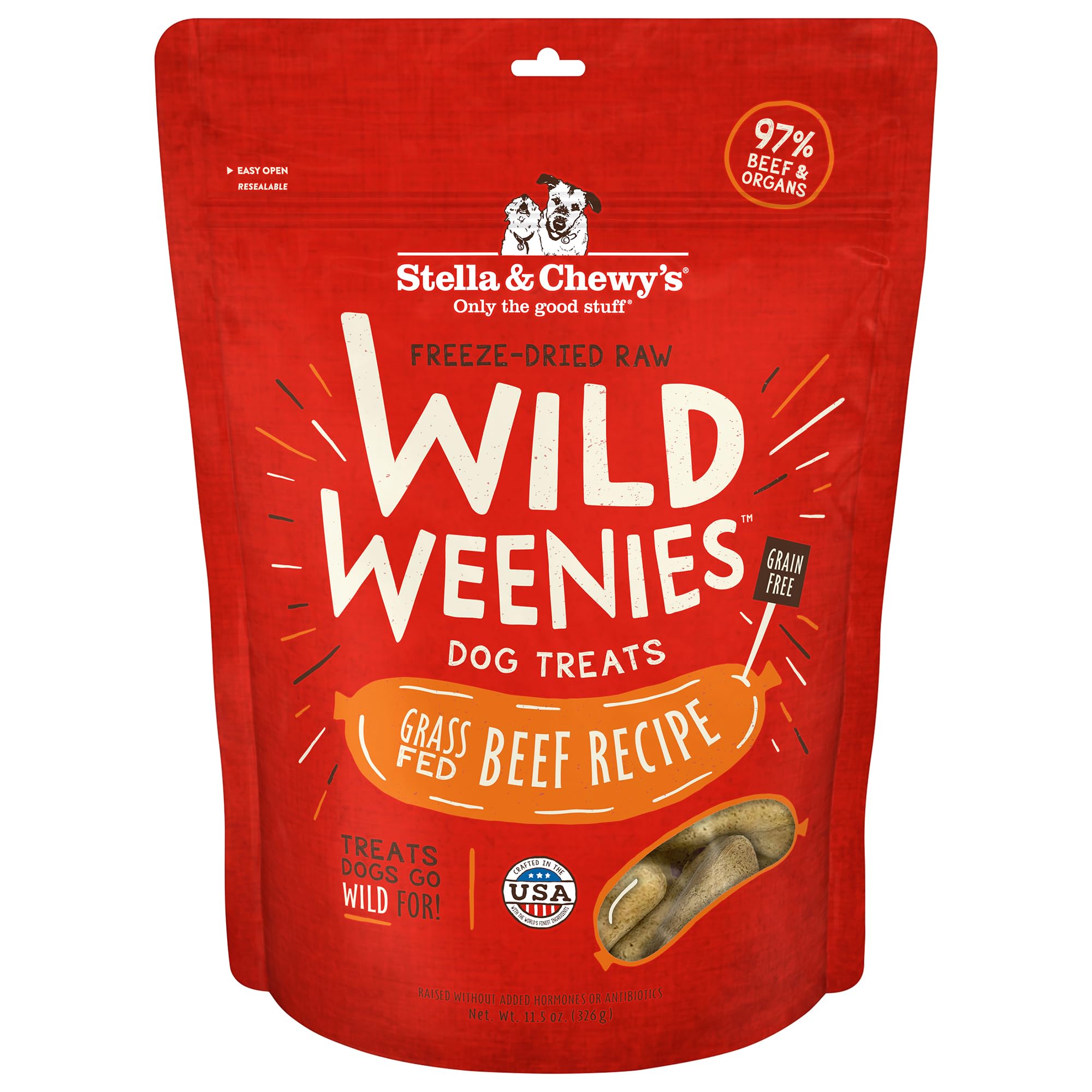 Stella & Chewy's Wild Weenies – bouchées entraînement faciles à portionner et appétentes.