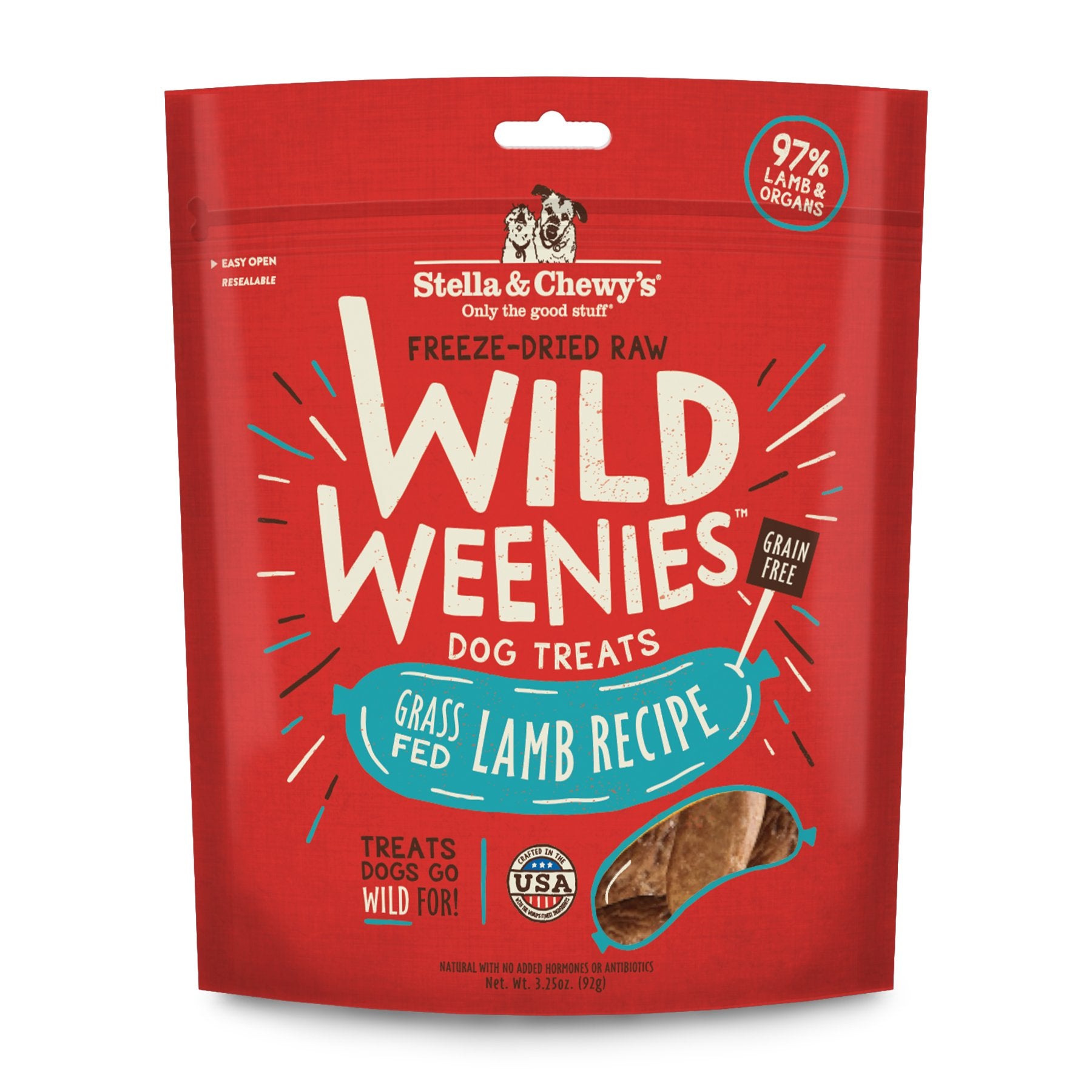 Emballage Stella et Chewy's Wild Weenies, récompense pratique lors de l'entraînement.