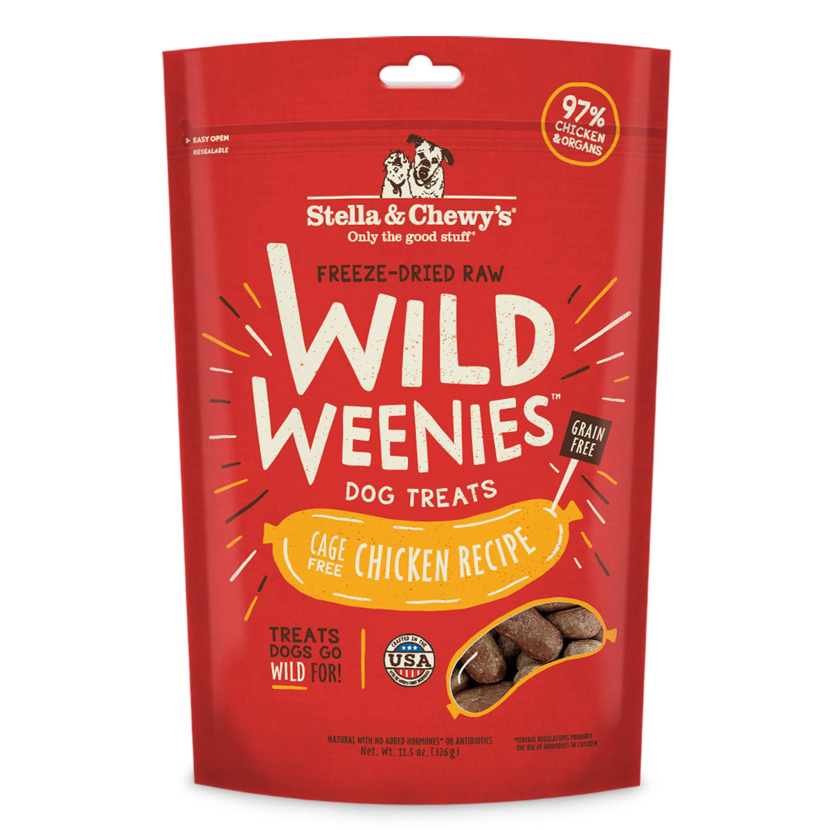 Stella & Chewy's Wild Weenies – entraînement: friandise douce facilitant les rappels.