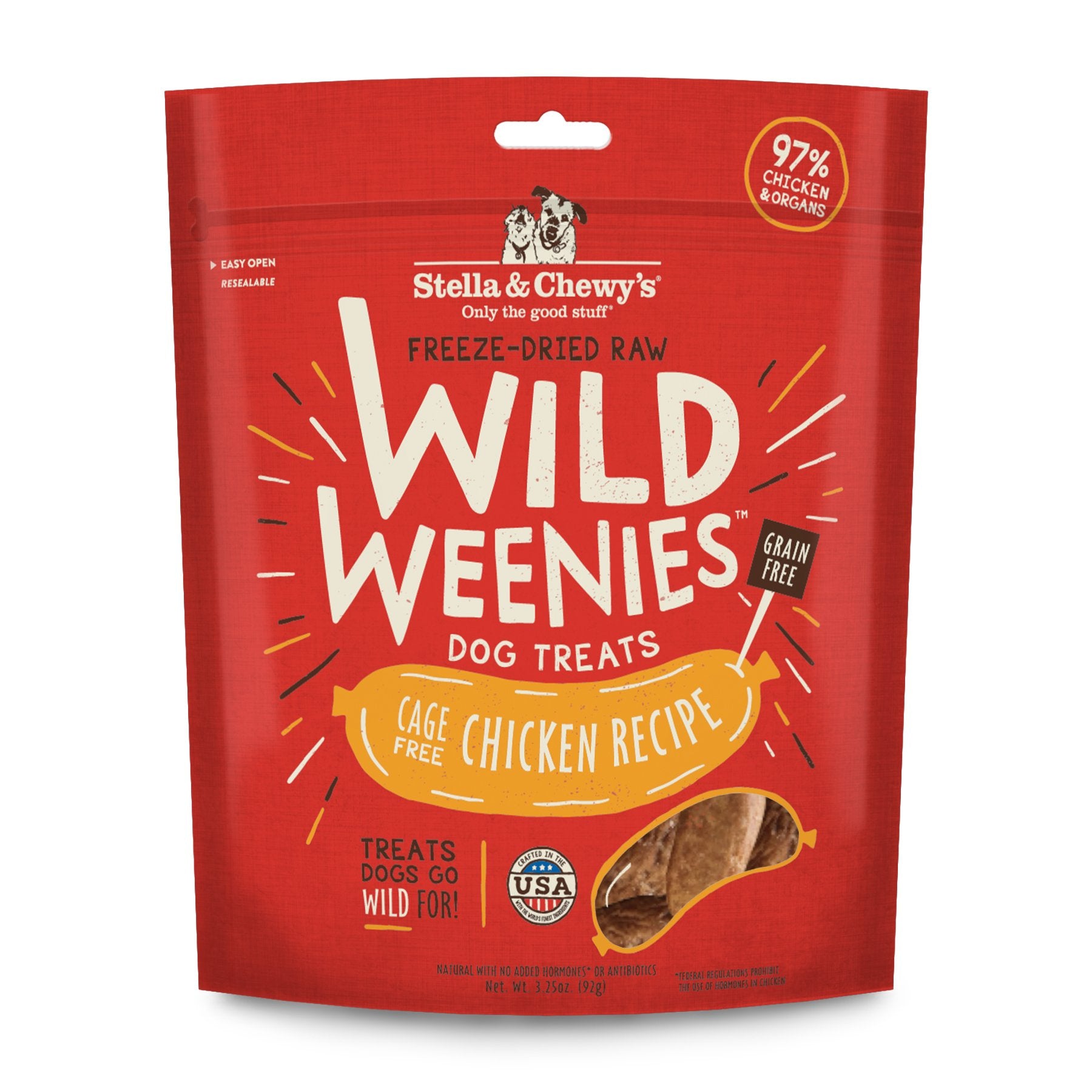 Stella & Chewy's Wild Weenies poulet-sachet-3-25oz : récompense protéinée pour entraînement efficace