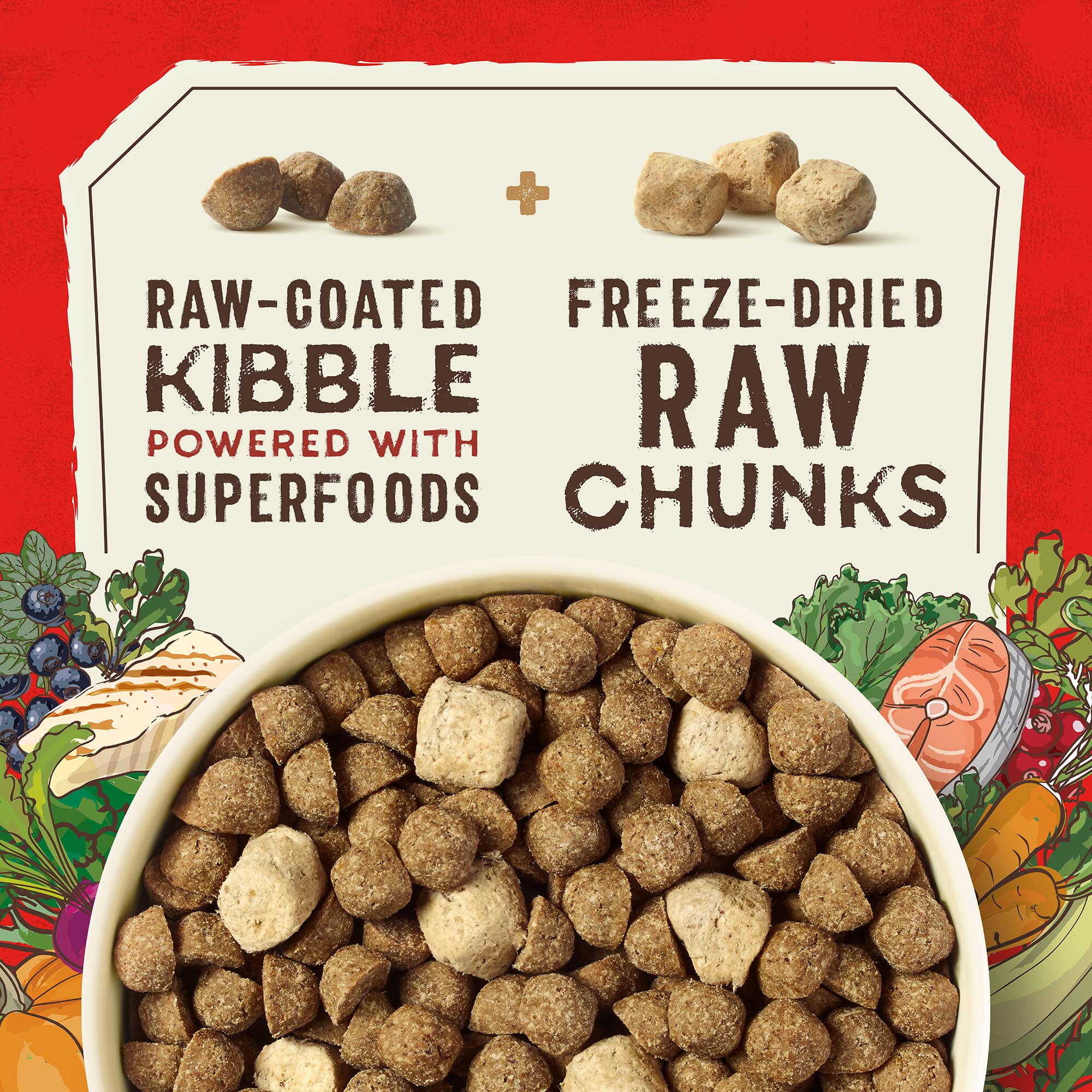 Croquettes Stella et Chewys SuperBlends, texture robuste et nutrition équilibrée.