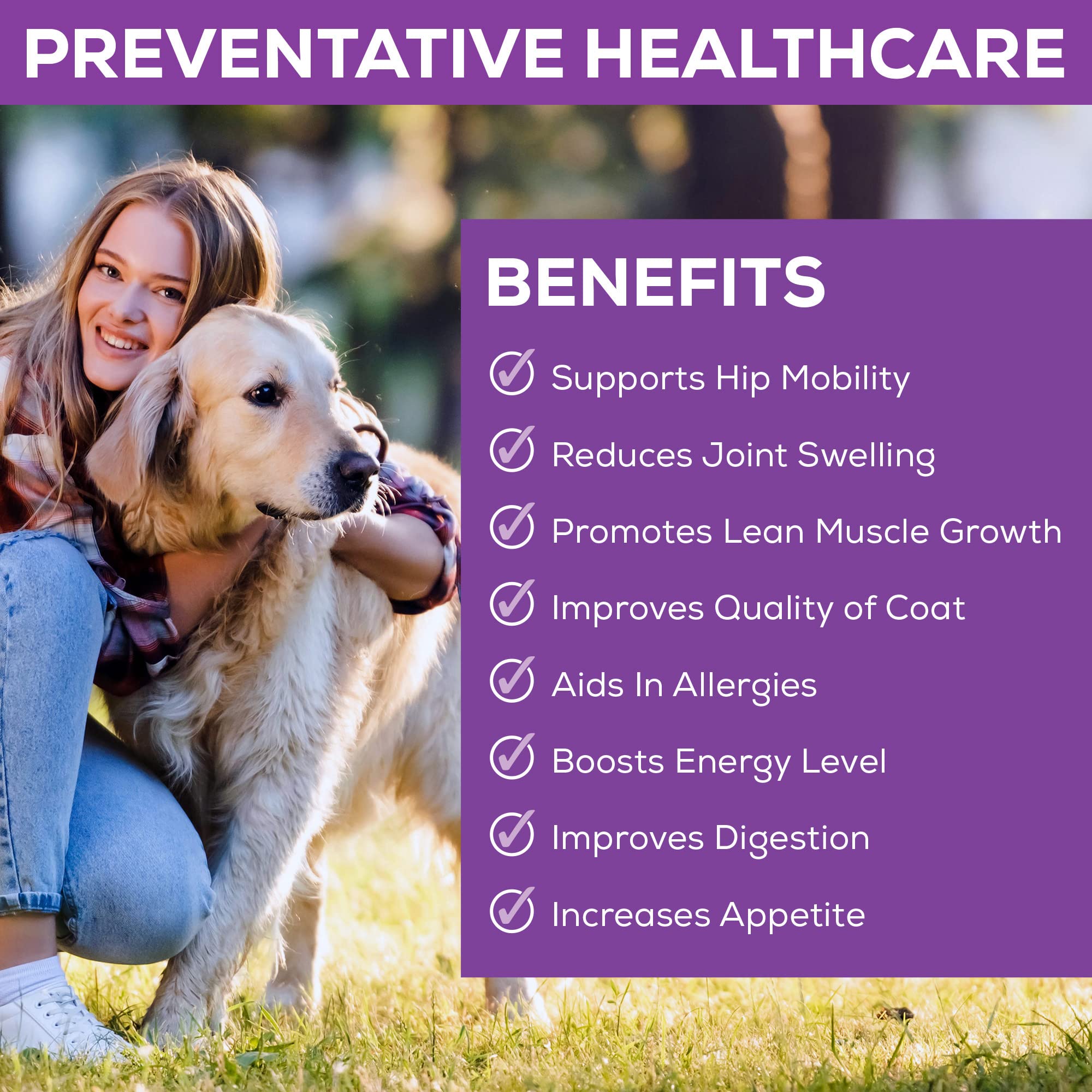 Poudre Step Above Proteins: collagène et gélatine pour chien, soutien musculaire potentiel.