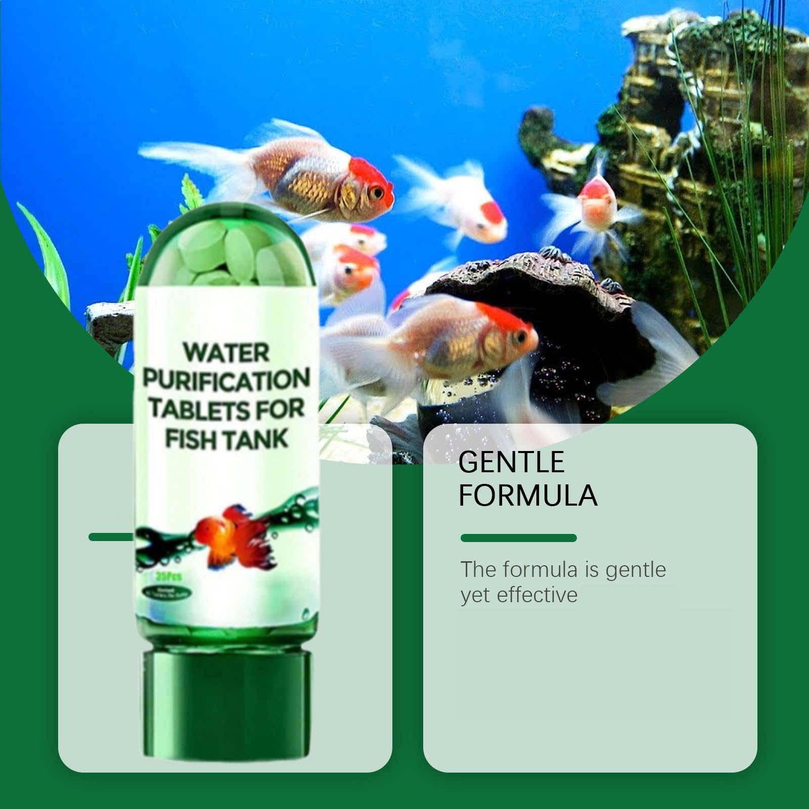 Steriqotu tablettes purification eau aquarium favorisent un habitat sain pour poissons et plantes.