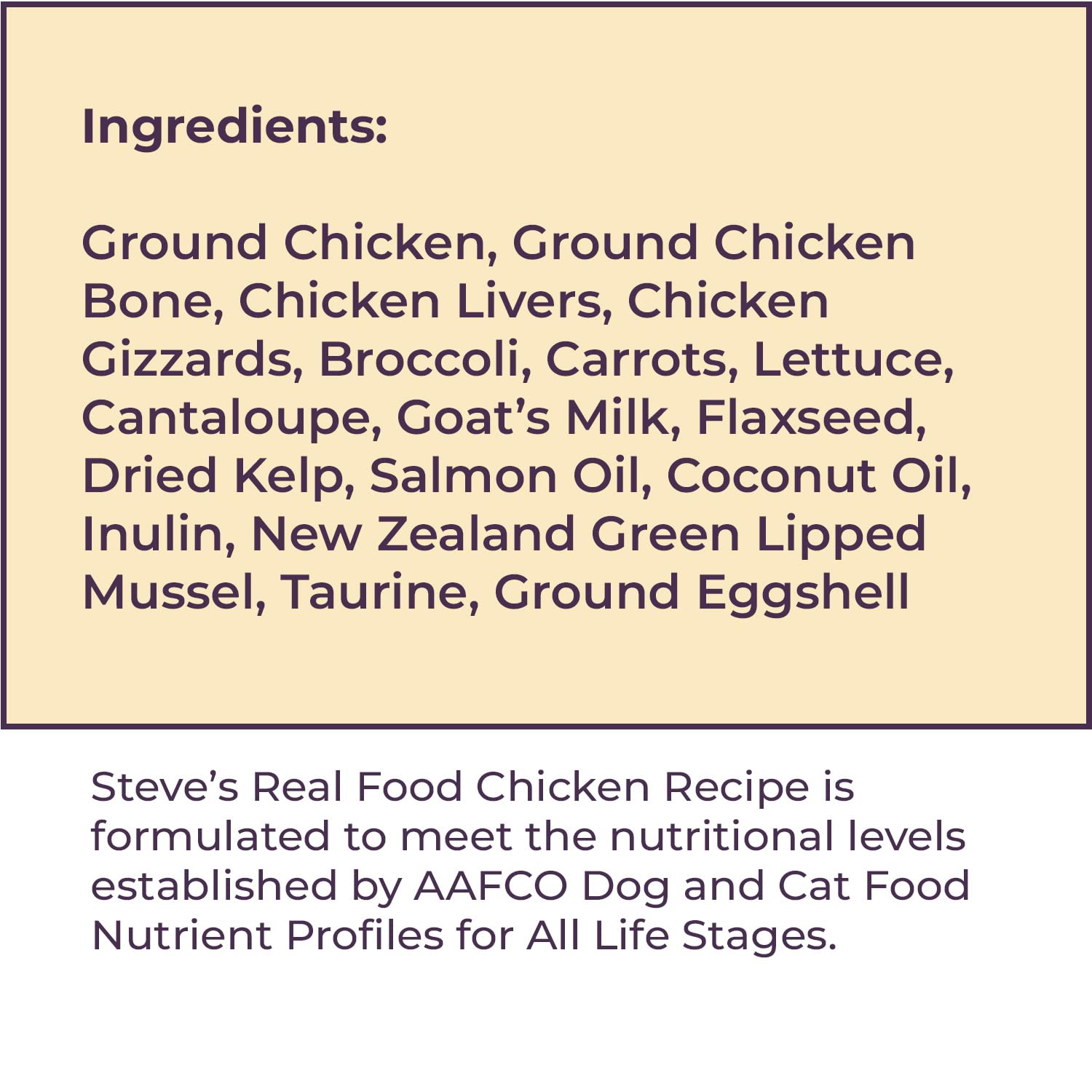 Steve's Real Food – deux paquets poulet, option pratique pour l'alimentation