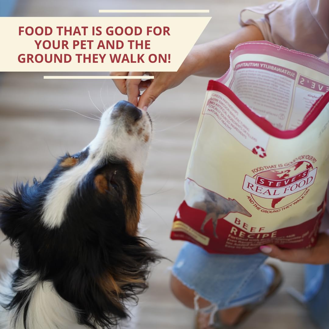 Steve's Real Food Nuggets boeuf lyophilisés convient chiens et chats de tous âges.