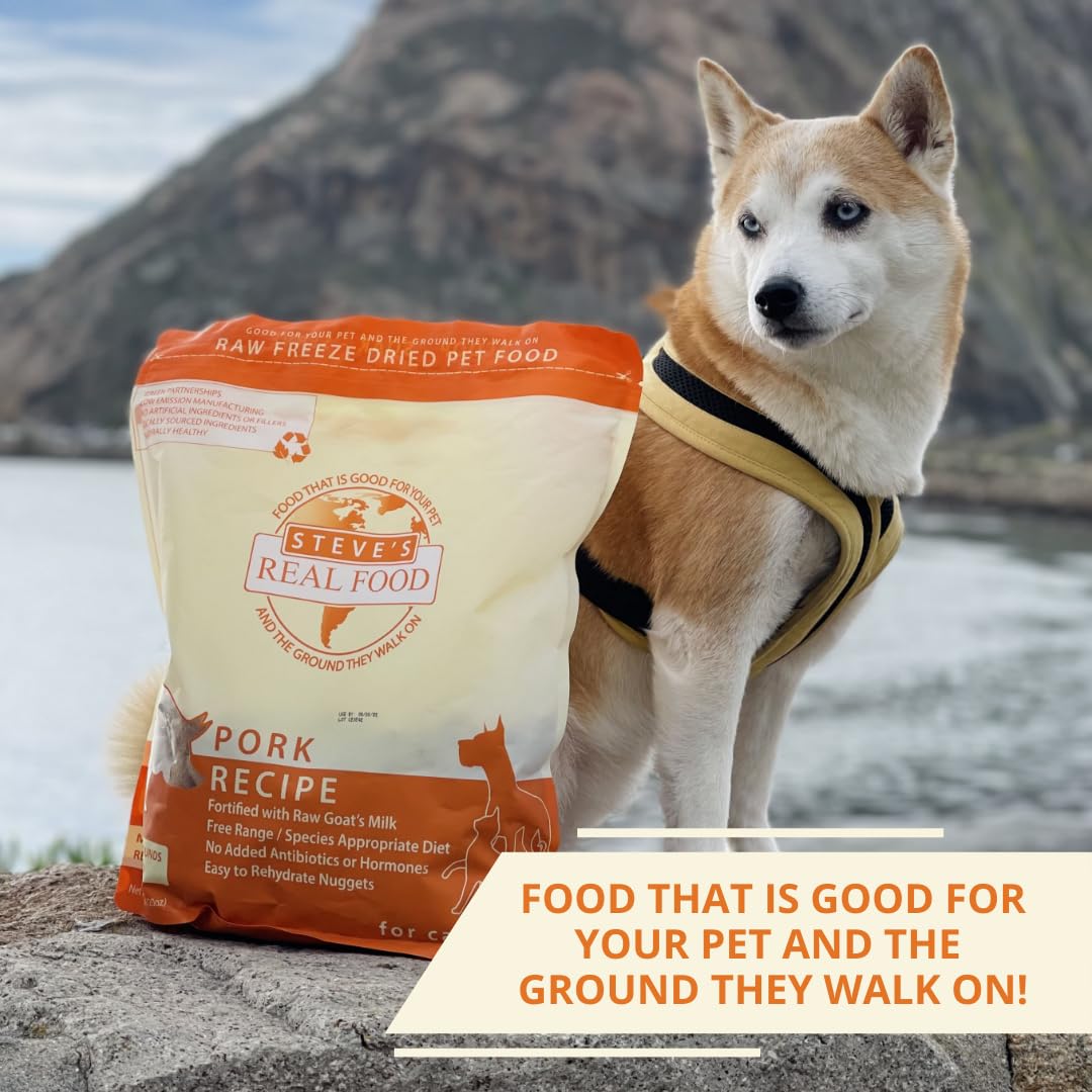 Steve's Real Food Nuggets porc nutrition complete pour chiens et chats