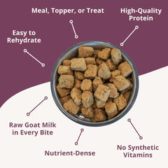 Ouverture du sachet Steve's Real Food Nuggets poulet lyophilisé.