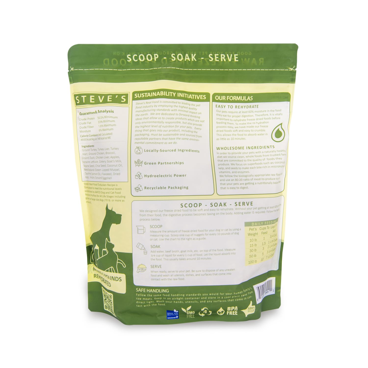 Steve's Real Food pack double Turducken, pratique pour nourrir deux animaux.