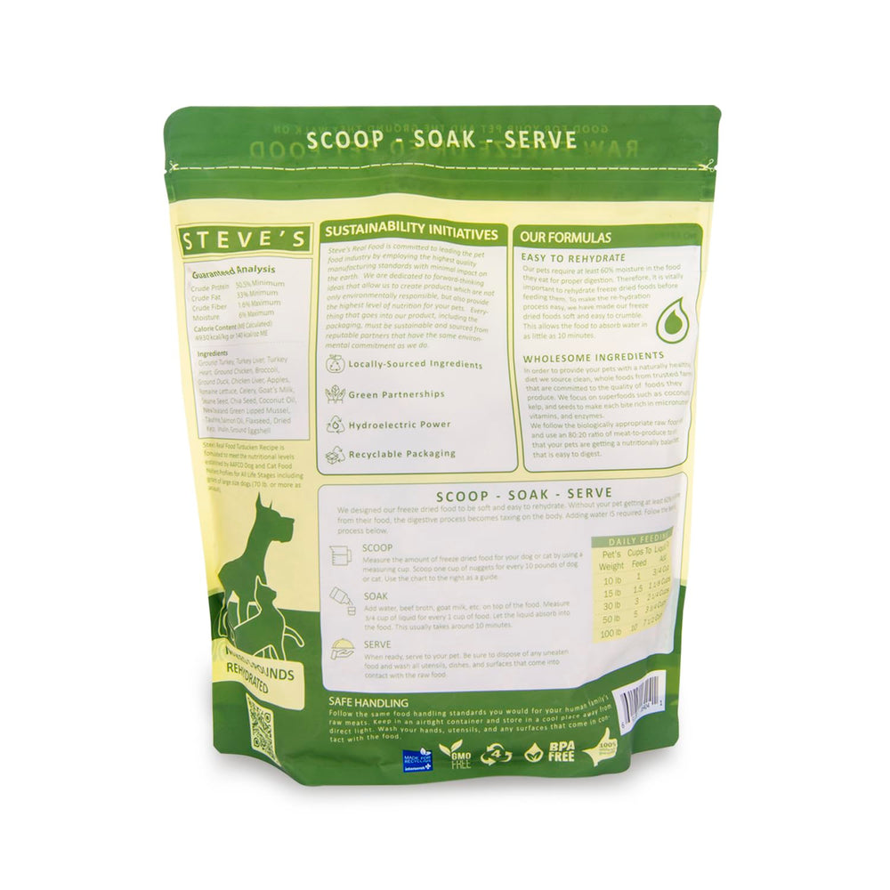 Steve's Real Food pack double Turducken, pratique pour nourrir deux animaux.