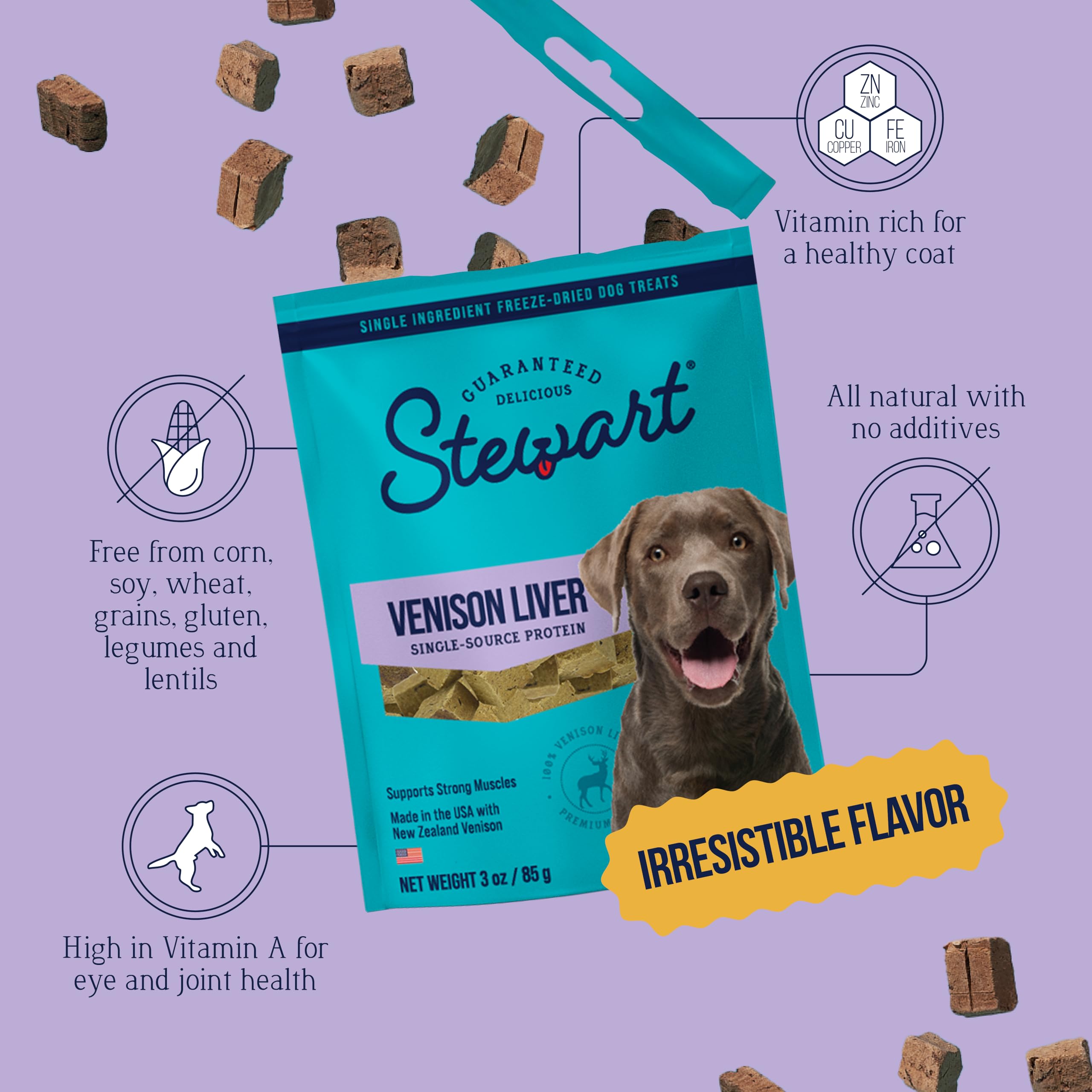 Stewart entraînement chien : récompense polyvalente pour des sessions positives.