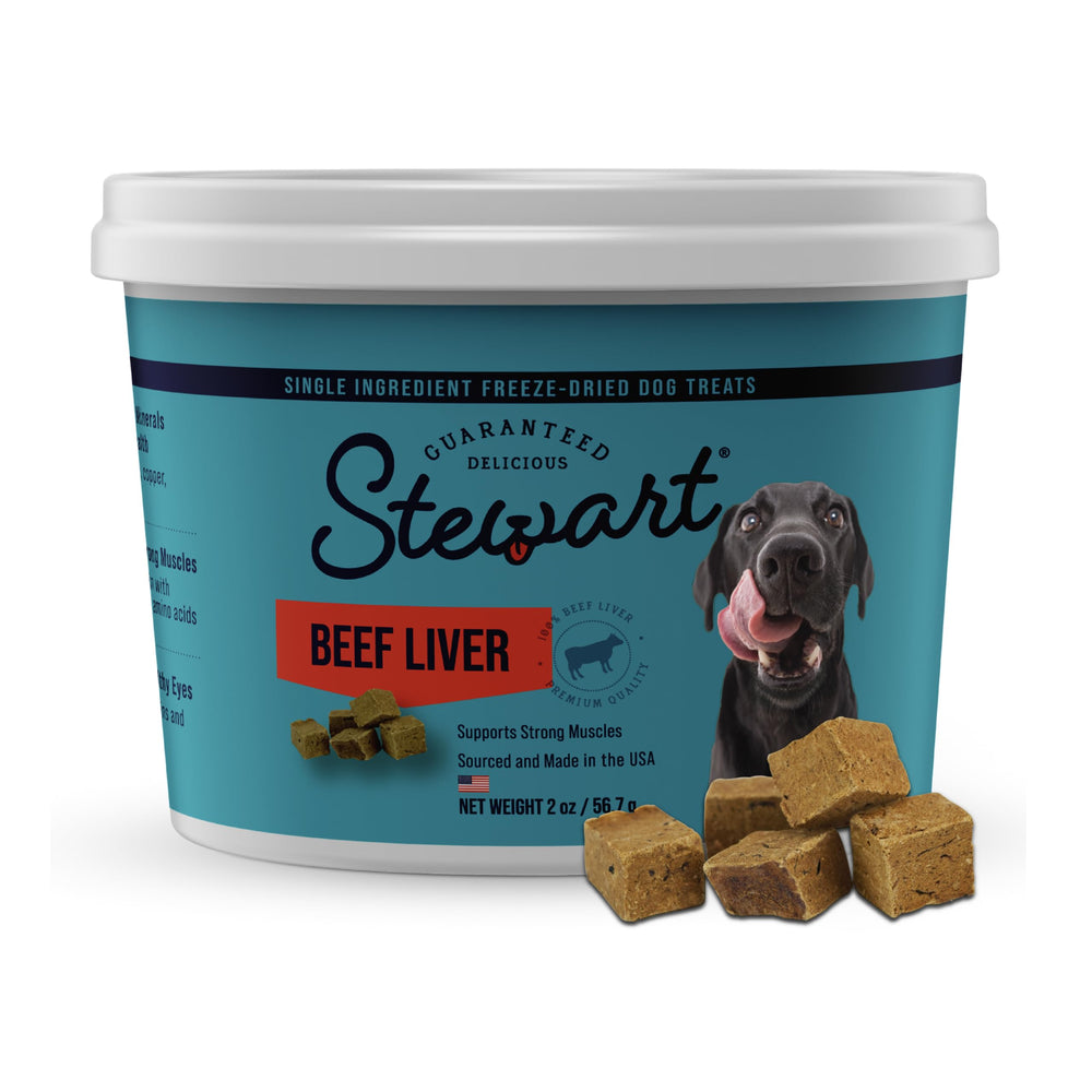 Stewart foie de boeuf en tub 2oz, friandise pratique pour l'entraînement.