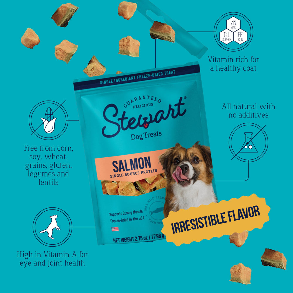 Stewart saumon sauvage sans gluten – friandise légère pour chiens sensibles
