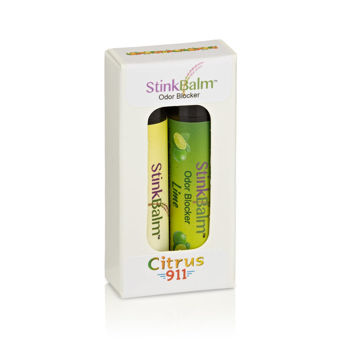 StinkBalm Citrus 911 bouteille pratique pour neutraliser les odeurs au quotidien.