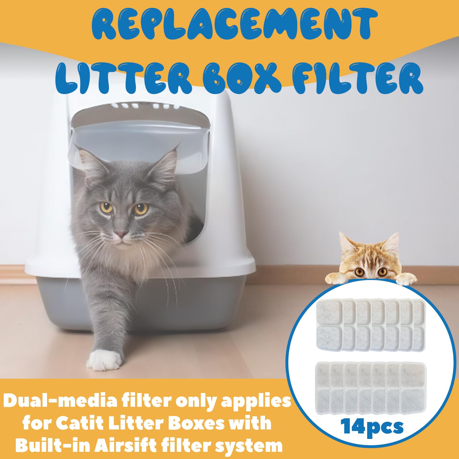 Stitokg filtres Airsift Catit Regular, fraîcheur durable dans la litière.