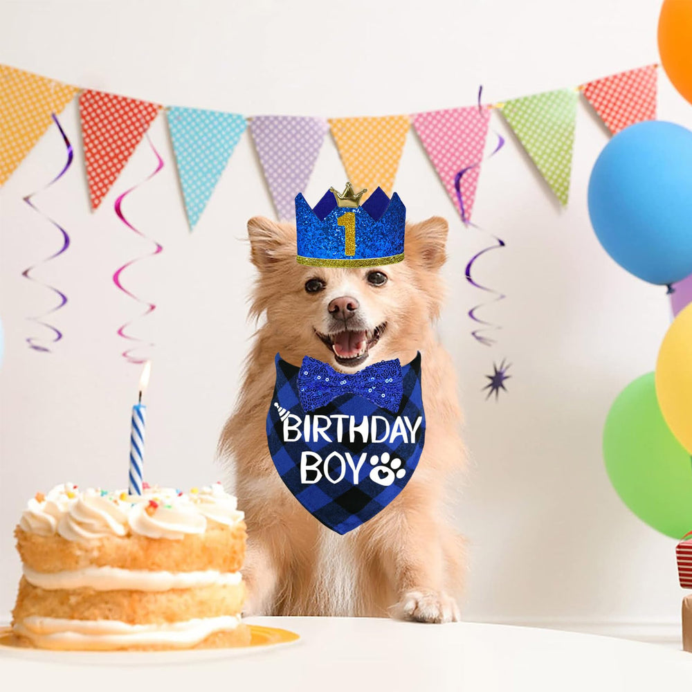 Bandana anniversaire STMK pour chien, coton doux et parfait pour les photos festives