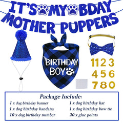 Bandana STMK d’anniversaire pour chien, confortable et tendance pour les fêtes.