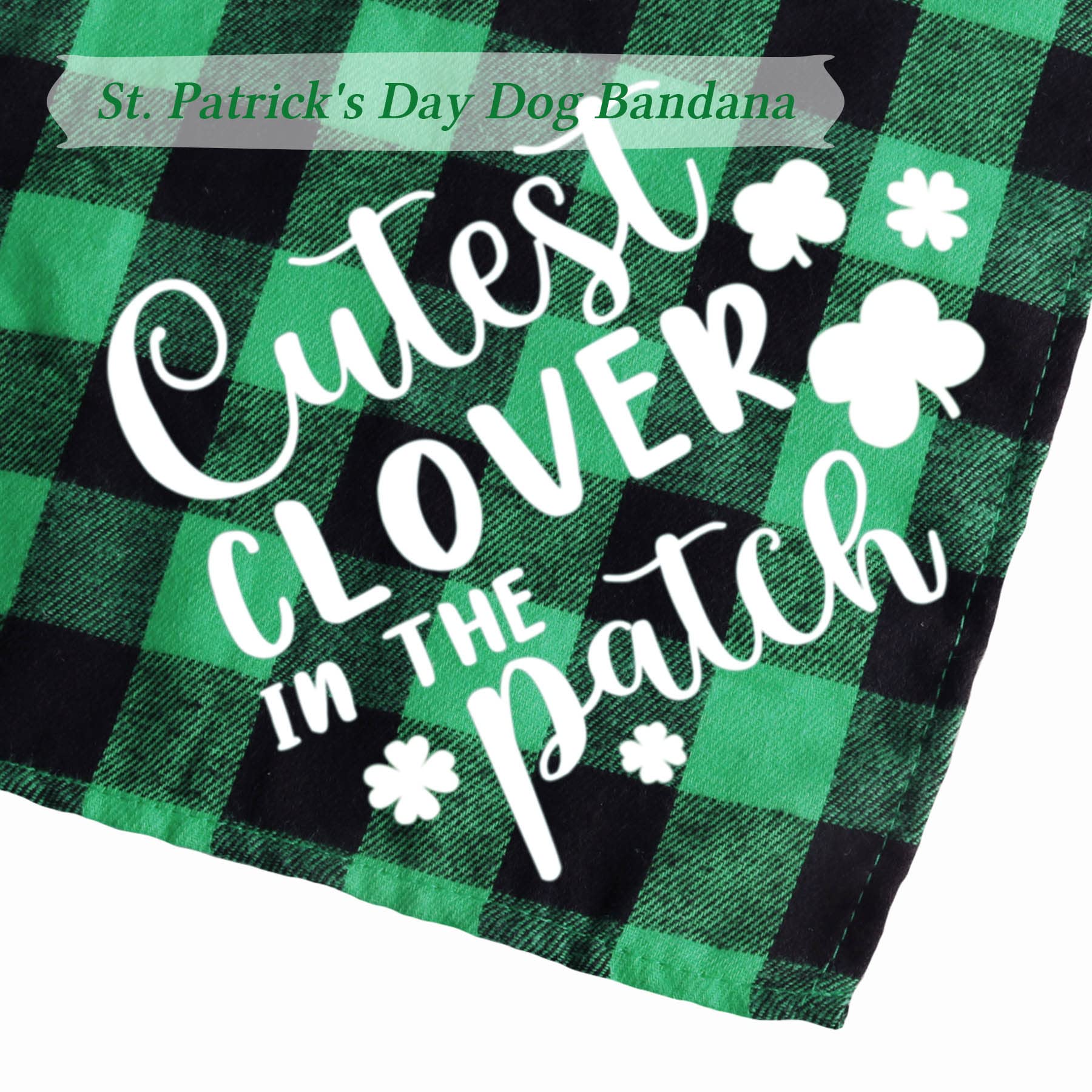 Bandana STMK Patrick vert – chien en costume, prêt pour Saint-Patrick.