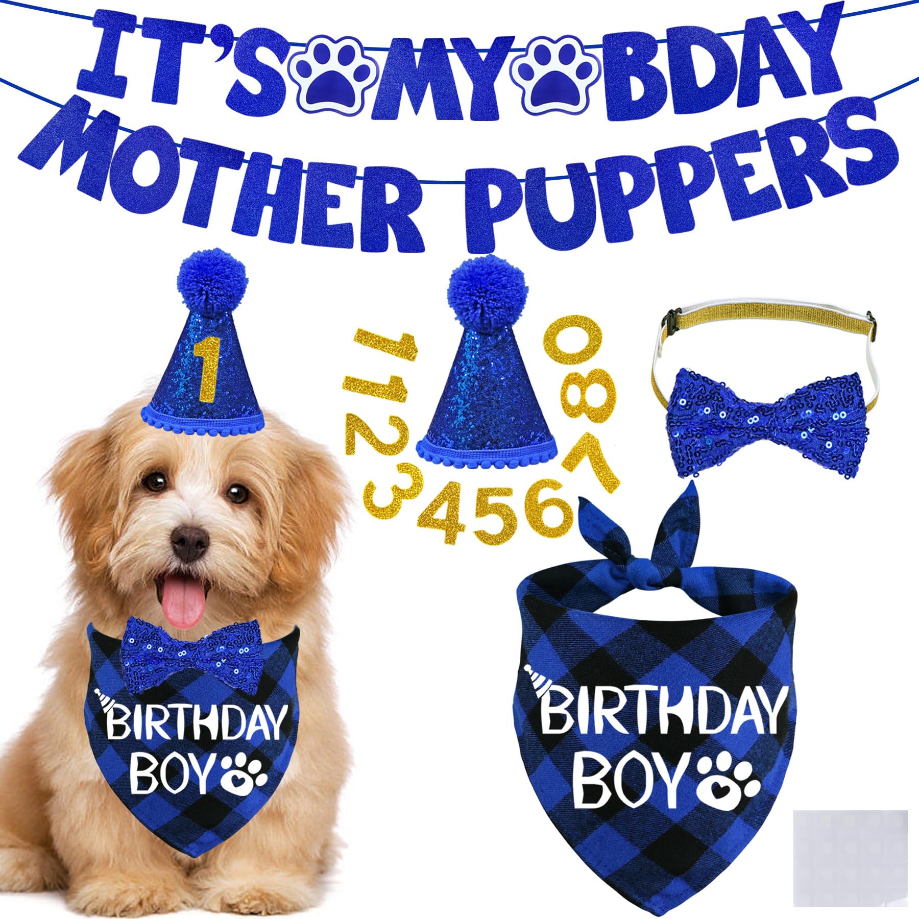 Bannière STMK d’anniversaire pour chien, parfaite pour les décorations et les photos.