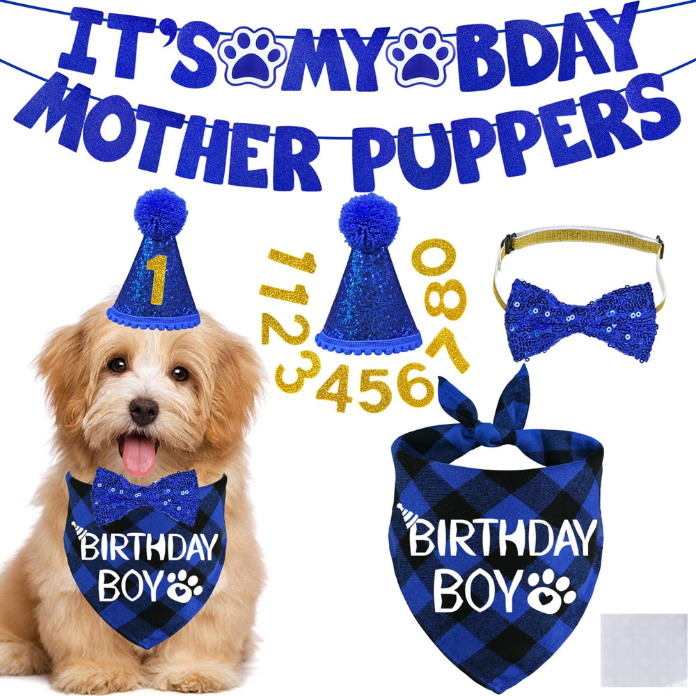 Bannière STMK d’anniversaire pour chien, parfaite pour les décorations et les photos.