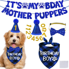 Bannière STMK d’anniversaire pour chien, parfaite pour les décorations et les photos.