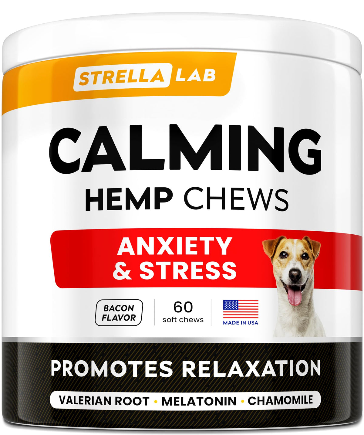 STRELLALAB bonbons apaisants chiens - emballage pratique et prêt à l’emploi.