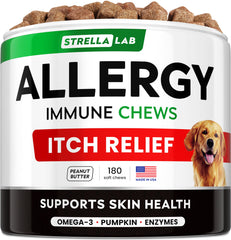 Gomme StrellaLab pour chien – soulagement allergie et Omega-3
