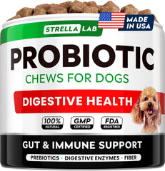 STRELLALAB gommes pour chien – soutien digestif quotidien.