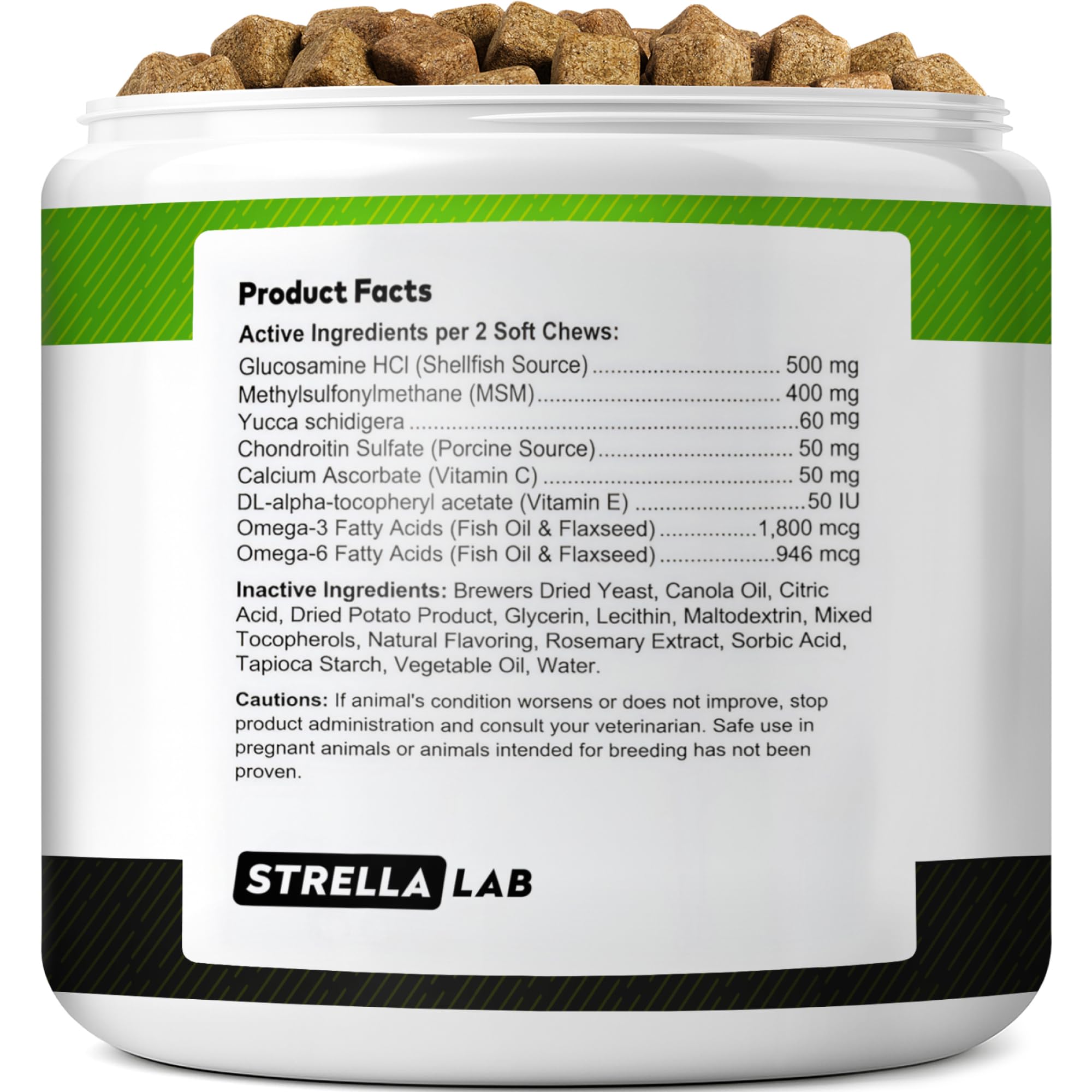 STRELLALAB chondroïtine-msm-chews pour articulation et flexibilité du chien.