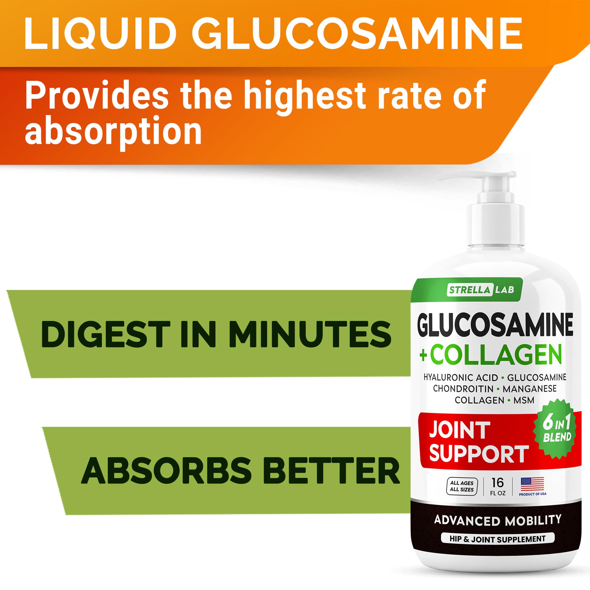 STRELLALAB collagene liquide chien — articulation plus fluide et confort.