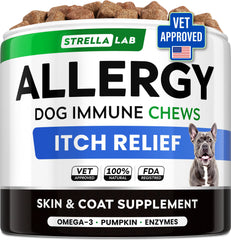 STRELLALAB pour chien, friables allergie-relief : soutien immunitaire et démangeaisons.