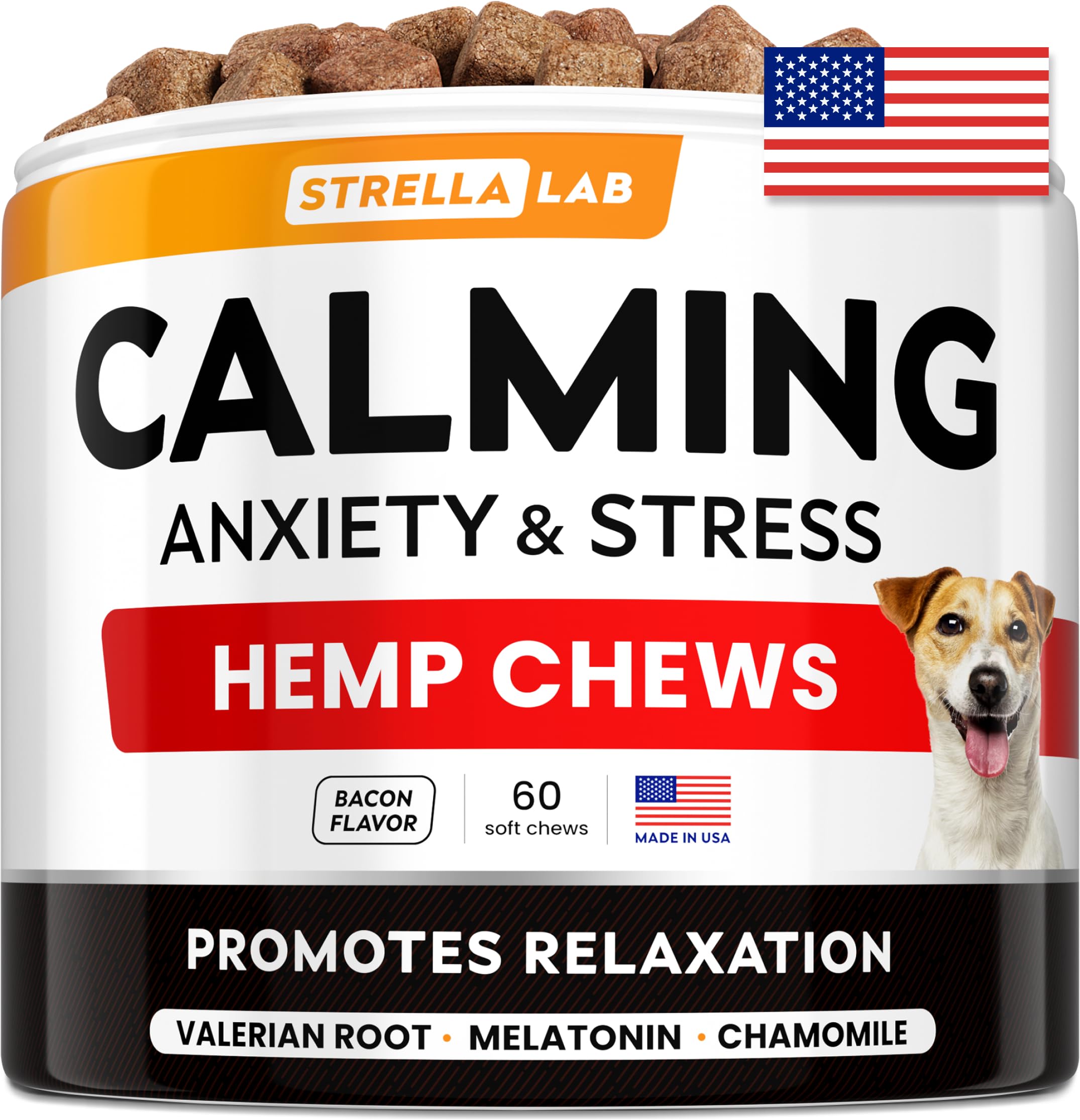 Friandises STRELLALAB pour chiens, calmant lors de feux d'artifice et bruits forts.
