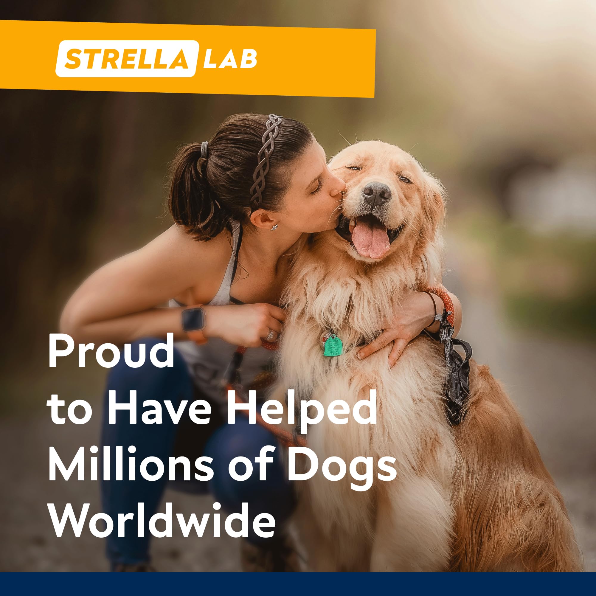 STRELLALAB friandises chanvre pour chien, emballage et étiquette visibles.