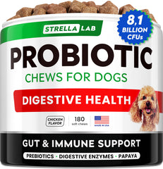 STRELLALAB friandises probiotiques chien pour une digestion équilibrée.