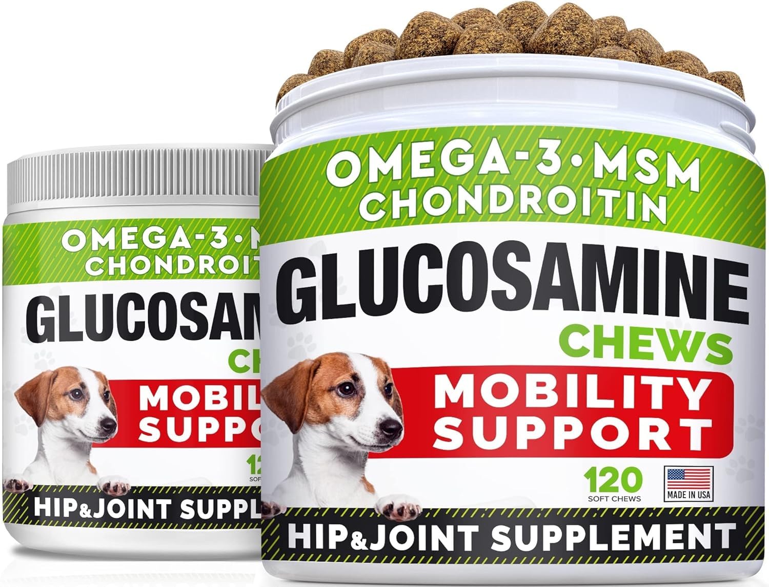 STRELLALAB glucosamine pour grands chiens, bouteille pratique, soutien potentiel à la mobilité quotidienne.