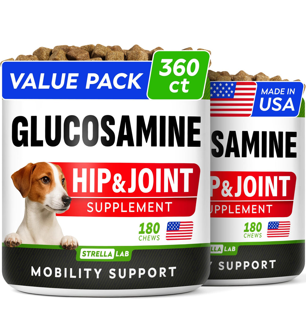 STRELLALAB glucosamine pour grands chiens — emballage pratique et économique.
