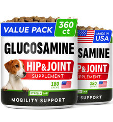 STRELLALAB glucosamine pour grands chiens — emballage pratique et économique.