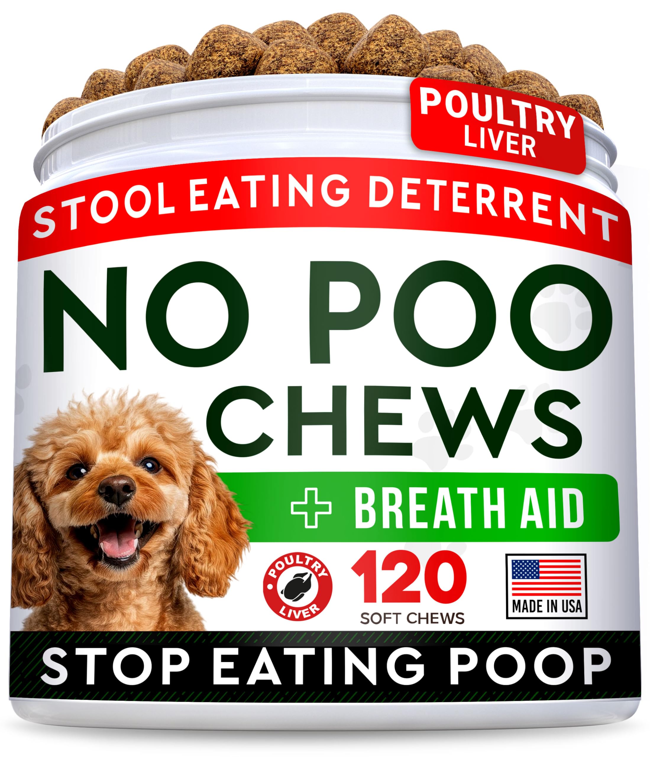 STRELLALAB No Poo Chews pour chiens – emballage pratique et stockable