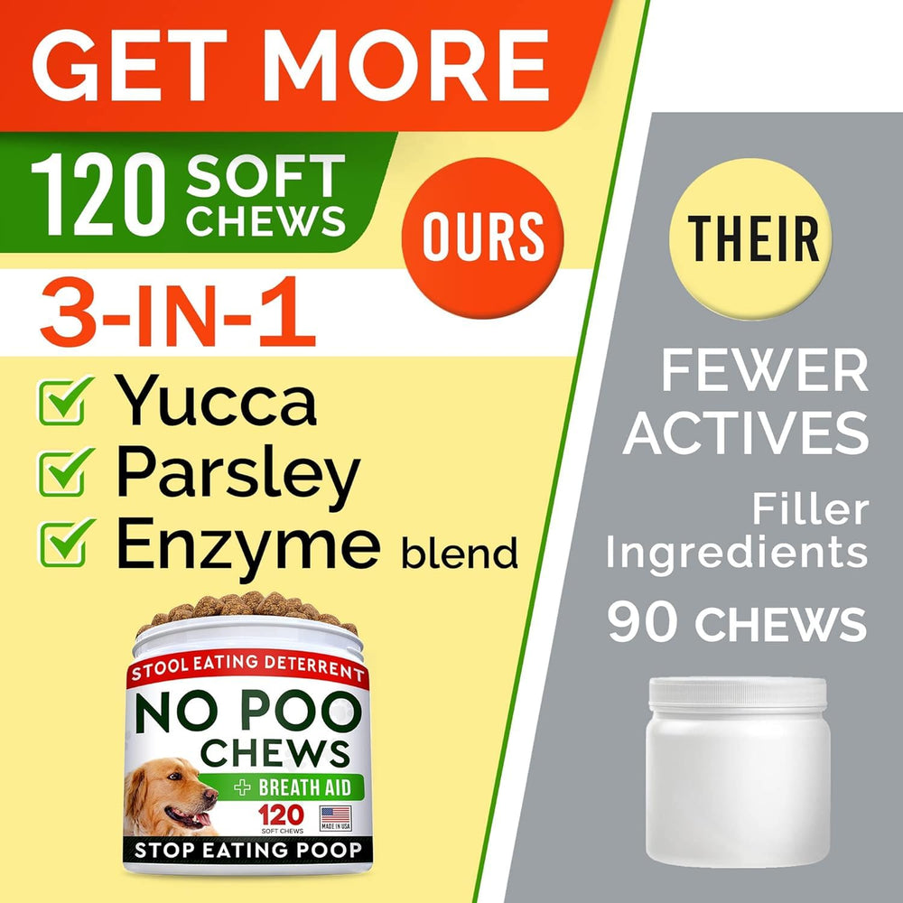STRELLALAB No Poo Chews – enzymes digestives et probiotiques pour digestion équilibrée